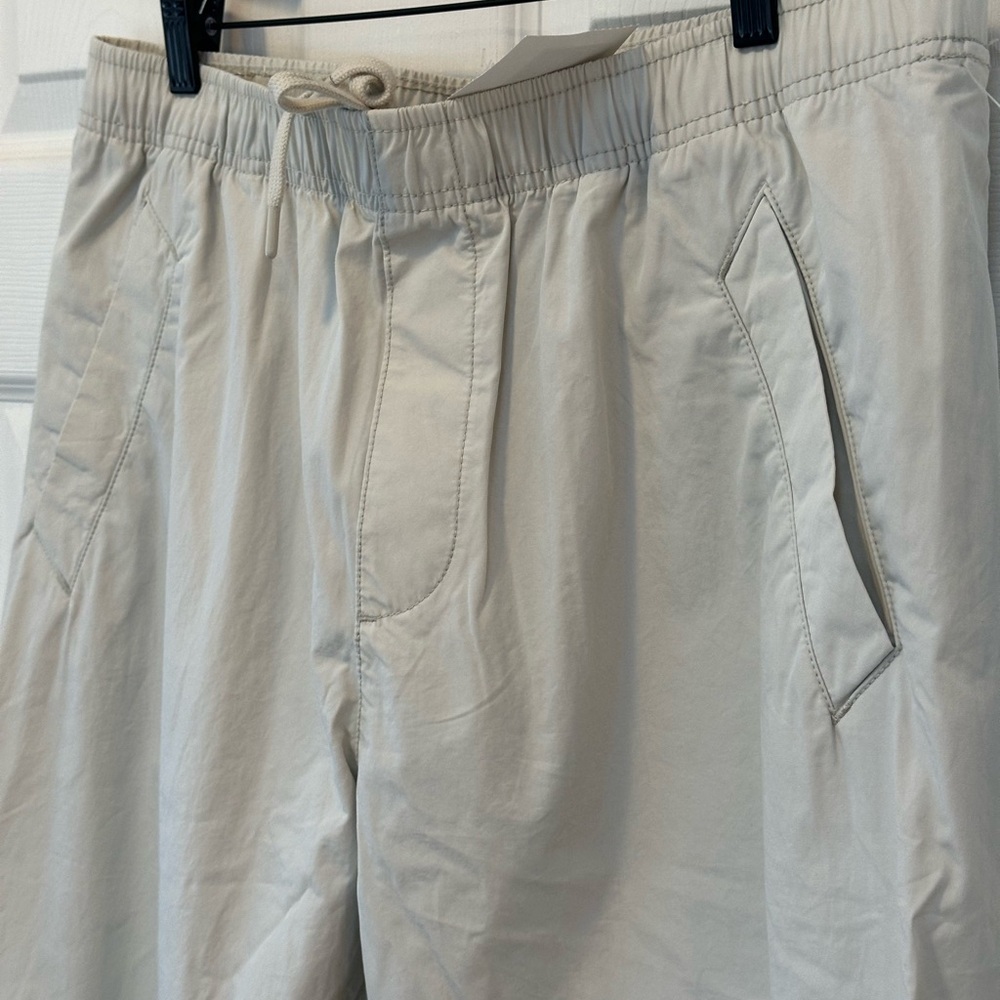 GAP Light Gray Track Pants Size Large lightweight drawstring elastic waistband
